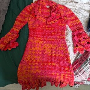 Michael Kors Pink and Orange Crochet Dress
